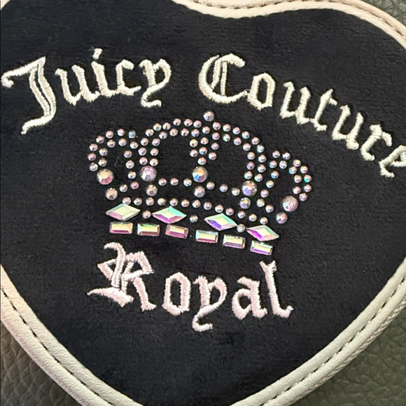 Juicy Couture Black Heart Wristlet with Crown Design - Picture 3 of 3